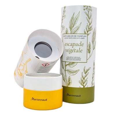 Caixa de tubo de cilindro de perfume impressa personalizada Aromaterapia com encarte de papel