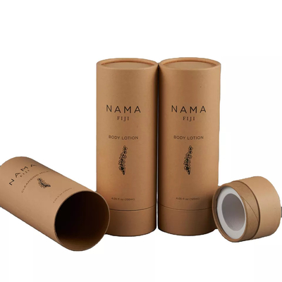 Embalagem de tubo de loção corporal de 120 ml, recipiente redondo de papel reciclado para cuidados com a pele