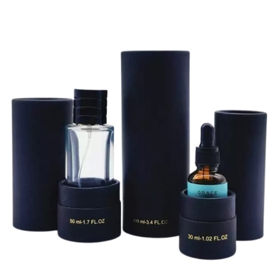 30ml 50ml 100ml Tubo de Papelão Kraft Preto Frasco de Perfume com Inserção de EVA