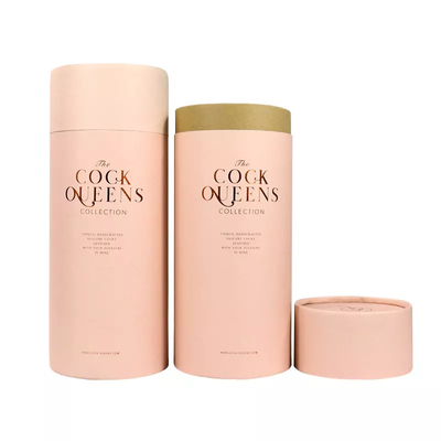 Recipientes de papel cor-de-rosa redondos amigáveis do tubo de Eco grandes para cosméticos