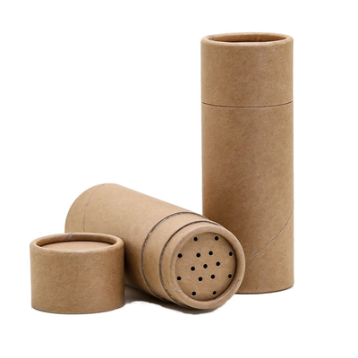 Tubo redondo de papel kraft para alimentos com peneira de papel e tempero de sal