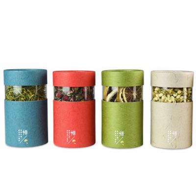 Tubo de papel de embalagem impresso reciclável, lata de papel redondo, tubos de tamanho personalizado com janela