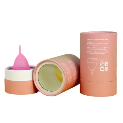 Embalagem de tubo de papel para copo menstrual com janela tubo reciclável para cuidados pessoais