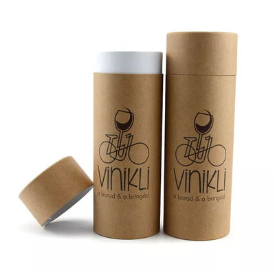 Embalagem de tubo de papelão para vinho personalizado Tubo redondo de papel Kraft para alimentos
