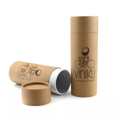 Embalagem de tubo de papelão para vinho personalizado Tubo redondo de papel Kraft para alimentos