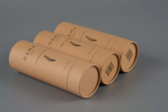 Embalagem de tubo de loção corporal de 120 ml, recipiente redondo de papel reciclado para cuidados com a pele