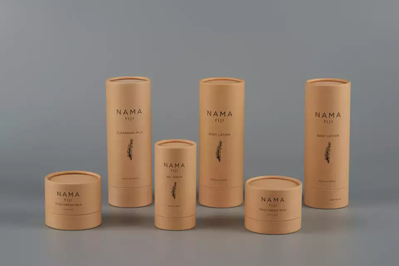 Embalagem de tubo de loção corporal de 120 ml, recipiente redondo de papel reciclado para cuidados com a pele