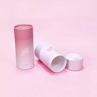 Caixa de papel de cilindro de embalagem de batom, recipientes de cosméticos ecológicos CMYK