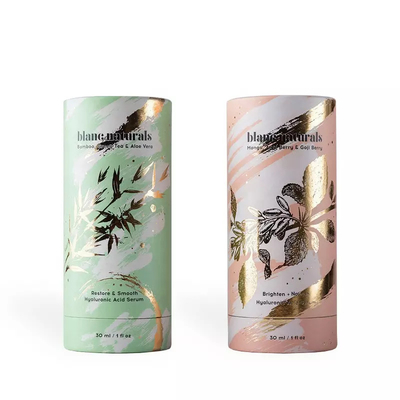 Caixa de papel cosmética redonda do tubo, tubo do papel do perfume do óleo essencial com inserção