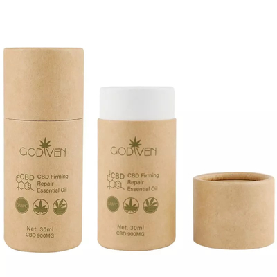 Embalagem de tubo de papel artesanal de óleo essencial de CBD personalizado Embalagem de tubo de papel redondo cosmético