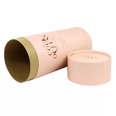 Recipientes de papel cor-de-rosa redondos amigáveis do tubo de Eco grandes para cosméticos