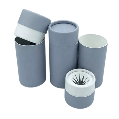 Os cartuchos cosméticos das garrafas perfumam caixas de empacotamento do cilindro com inserção de papel