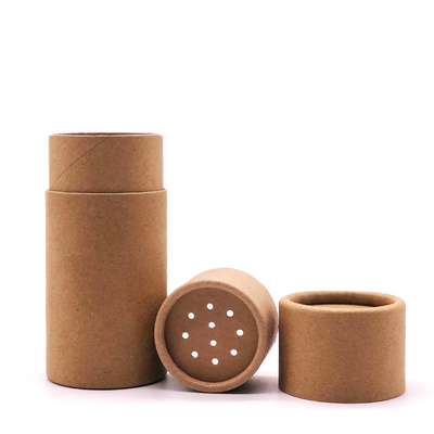 Tubo redondo de papel kraft para alimentos com peneira de papel e tempero de sal