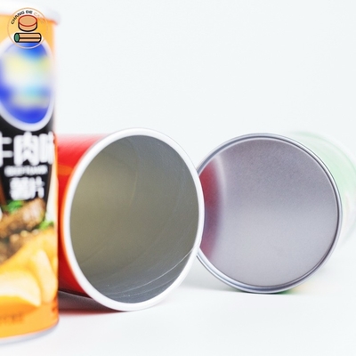Tubo de papel personalizado embalagem de alimentos folha de alumínio em linha recipiente de salgadinhos de batata