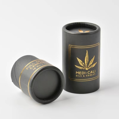Tubo de papel de óleo essencial CBD carimbo de ouro cilindro de papelão