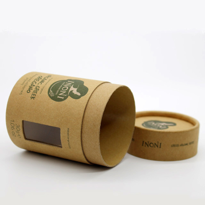 Embalagem cosmética de papel kraft para tubo redondo de ervas orgânicas de óleo essencial de CBD