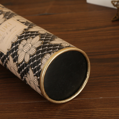 Cilindro de Chá Biodegradável Redondo Estampado Dourado Tubo de Papel Alimentar para Folhas de Chá