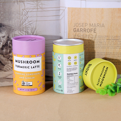 Latas compostas de papel para embalagem de tubo de papel hermético para alimentos para chá em pó de proteína de café