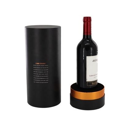 ODM rígido luxuoso de Matt Black Cardboard Wine Tube Multiusage disponível
