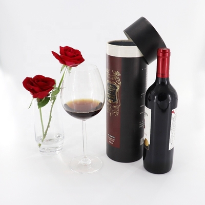 ODM rígido luxuoso de Matt Black Cardboard Wine Tube Multiusage disponível