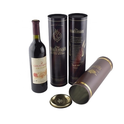 ODM rígido luxuoso de Matt Black Cardboard Wine Tube Multiusage disponível