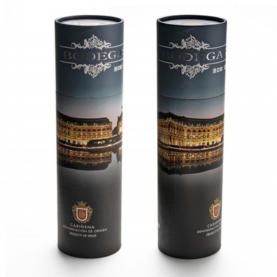 Tubo do vinho do cartão do OEM, empacotamento de nível elevado do cilindro do vinho do cartão