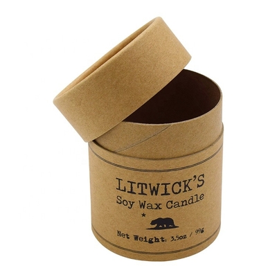 cilindro do papel da vela 3.5oz que empacota Logo Kraft Paper Tube Boxes feito sob encomenda