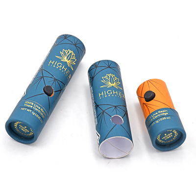 Embalagem de tubo de papelão para cartucho Vape personalizado com trava para crianças