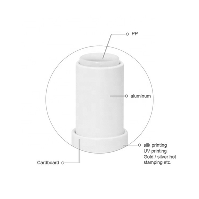 Os tubos de papel biodegradáveis cilíndricos Hotstamping gravaram Debossed