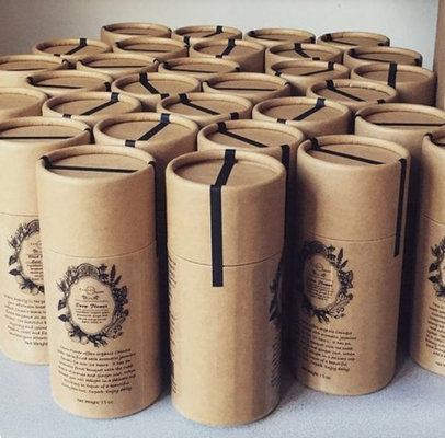 Tubos de papel biodegradáveis do descanso de veludo, empacotamento reciclado do cartucho
