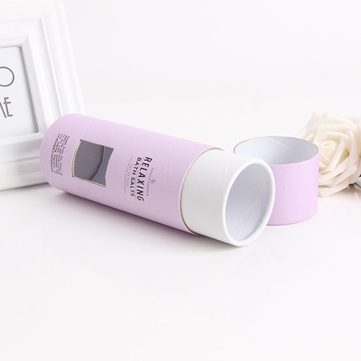 Tubo de papel cosmético OEM com janela para embalagem de sais de banho Cilindro de papel para cuidados pessoais