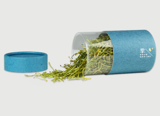 Tubo de papel de embalagem impresso reciclável, lata de papel redondo, tubos de tamanho personalizado com janela