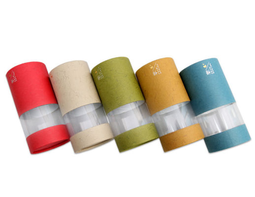 Tubo de papel de embalagem impresso reciclável, lata de papel redondo, tubos de tamanho personalizado com janela