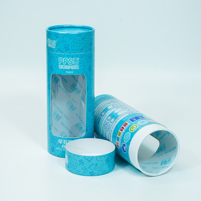 tubo do papel 100ml que empacota com janela, caixa de papel de gravação da janela do PVC