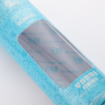 tubo do papel 100ml que empacota com janela, caixa de papel de gravação da janela do PVC