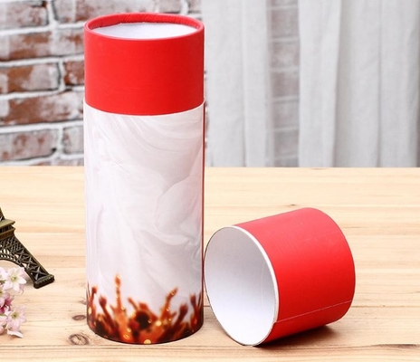 Tubo de papel Pen Holder do descanso de veludo, cilindros gravados do cartão com tampas