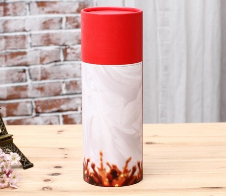 Tubo de papel Pen Holder do descanso de veludo, cilindros gravados do cartão com tampas