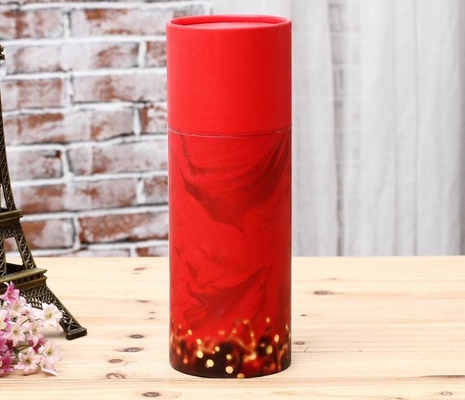 Tubo de papel Pen Holder do descanso de veludo, cilindros gravados do cartão com tampas
